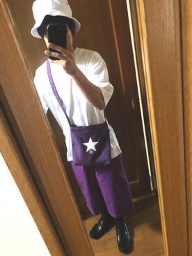 「CONVERSE TOKYO（コンバーストウキョウ）のアイテム（ショルダーバッグ）」を使った、わにおさん（メンズ・170cm）の夏コーディネート