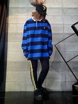 「L.H.P（エルエイチピー）のアイテム（キャップ）」を使った、IZUHARA MAYUさん（レディース・155cm）の春コーディネート