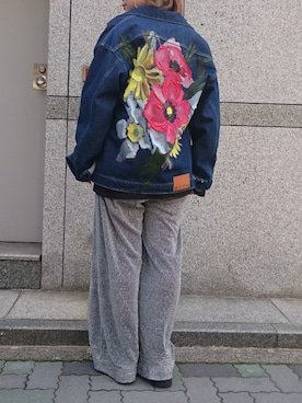 「MSGM（エムエスジーエム）のアイテム（ジャケット/アウター）」を使った、IZUHARA MAYUさん（レディース・155cm）の春コーディネート