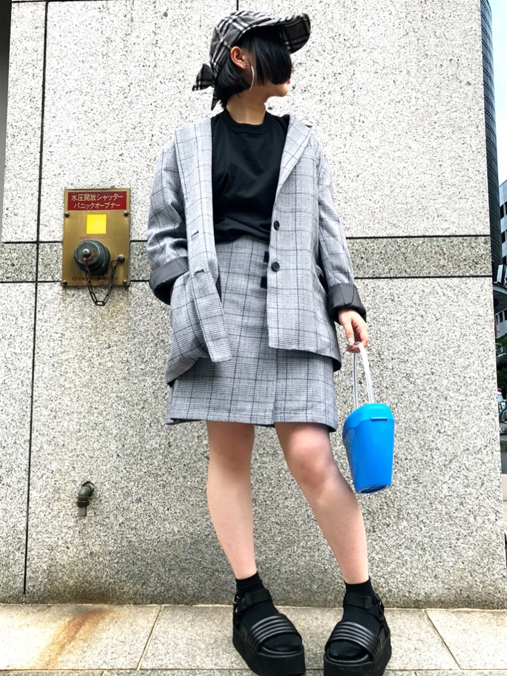 IZUHARA MAYUさんの「chica/チカ/グレンチェックテーラードJKT（L.H.P Private Brand）」を使ったコーディネート