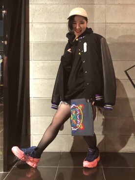 「ミッキーマウス」｜「アイテム（ジャケット/アウター）」を使った、IZUHARA MAYUさん（レディース・155cm）の秋コーディネート