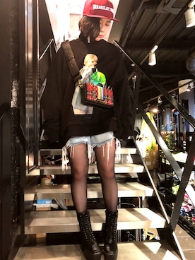 「L.H.P（エルエイチピー）のアイテム（スウェット）」を使った、IZUHARA MAYUさん（レディース・155cm）の秋コーディネート