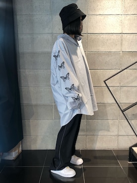 「L.H.P（エルエイチピー）のアイテム（帽子）」を使った、IZUHARA MAYUさん（レディース・155cm）の冬コーディネート