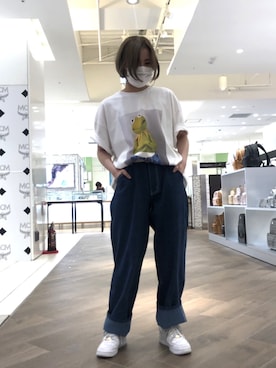 「L.H.P（エルエイチピー）のアイテム（トップス）」を使った、IZUHARA MAYUさん（レディース・155cm）の夏コーディネート