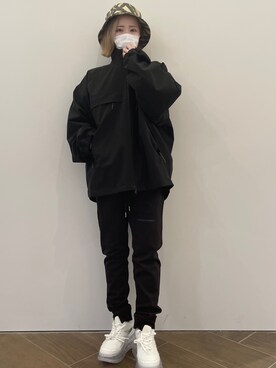 「スエット」｜「アイテム（ブルゾン）」を使った、IZUHARA MAYUさん（レディース・155cm）の冬コーディネート