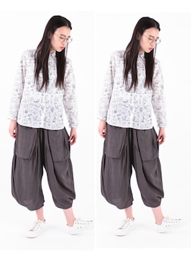 「アイテム（カーゴパンツ、グレー系）」を使った、fillilさん（レディース・170cm）の春コーディネート