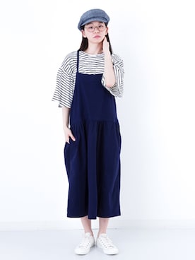 「マリン」｜「アイテム（ジャンパースカート）」を使った、fillilさん（レディース・170cm）の春コーディネート