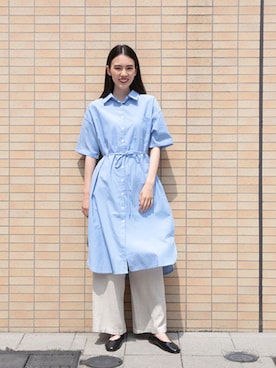 「アイテム（シャツワンピース）」を使った、fillilさん（レディース・170cm）の春コーディネート