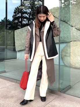 「UNE MANSION（ユヌマンション）のアイテム（ジャケット/アウター）」を使った、tomiさん（レディース・153cm）の秋コーディネート