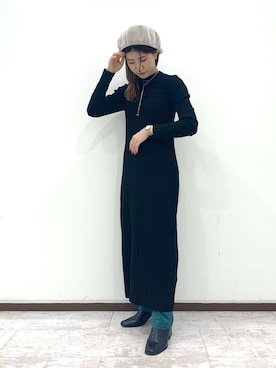 「PAGEBOY（ページボーイ）のアイテム（ハンチング/ベレー帽）」を使った、tomiさん（レディース・153cm）の冬コーディネート