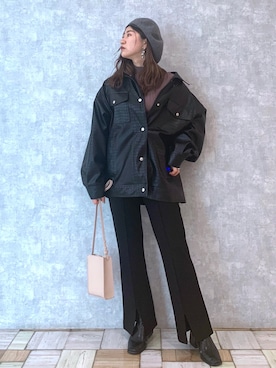 「PAGEBOY（ページボーイ）のアイテム（ハンチング/ベレー帽）」を使った、tomiさん（レディース・153cm）の冬コーディネート