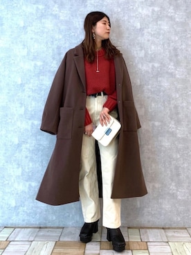 「PAGEBOY」｜「アイテム（ダウンジャケット/コート）」を使った、tomiさん（レディース・153cm）の冬コーディネート