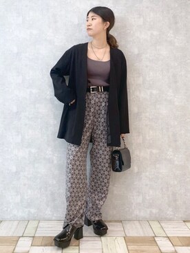 「PAGEBOY（ページボーイ）のアイテム（ノーカラージャケット）」を使った、tomiさん（レディース・153cm）の春コーディネート