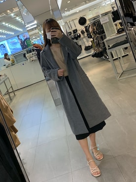 「H&M（エイチ・アンド・エム）のアイテム（ダッフルコート）」を使った、Jennaさん（レディース・152cm）の秋コーディネート