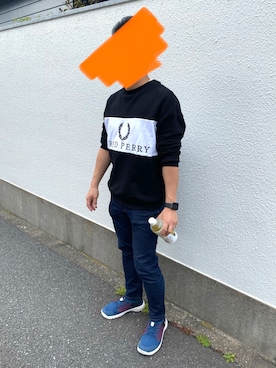「FRED PERRY（フレッドペリー）のアイテム（スウェット）」を使った、shuさん（メンズ・165cm）の春コーディネート