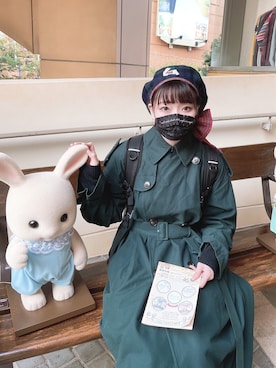 「HEIHEI（ヘイヘイ）のアイテム（ハンチング/ベレー帽）」を使った、うさん（レディース・155cm）の冬コーディネート