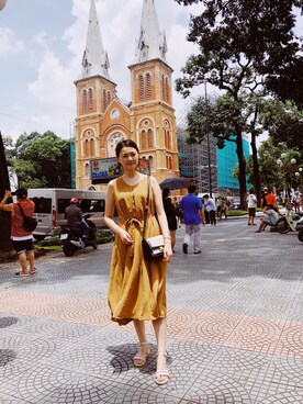 「travel」｜「アイテム（ワンピース）」を使った、Clare lee さん（レディース・170cm）の夏コーディネート