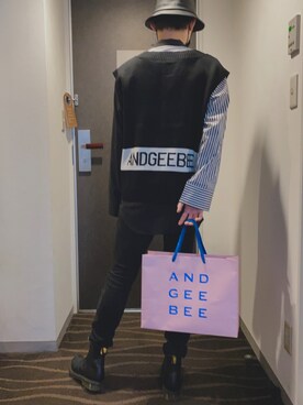 「ANDGEEBEE（アンジービー）のアイテム」を使った、kazumaさん（メンズ・171cm）の秋コーディネート