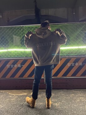 「ANDGEEBEE（アンジービー）のアイテム」を使った、kazumaさん（メンズ・171cm）の冬コーディネート