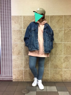 「HALFMAN（ハーフマン）のアイテム（トップス）」を使った、ᙏ̤̫͚さん（レディース・161cm）の春コーディネート