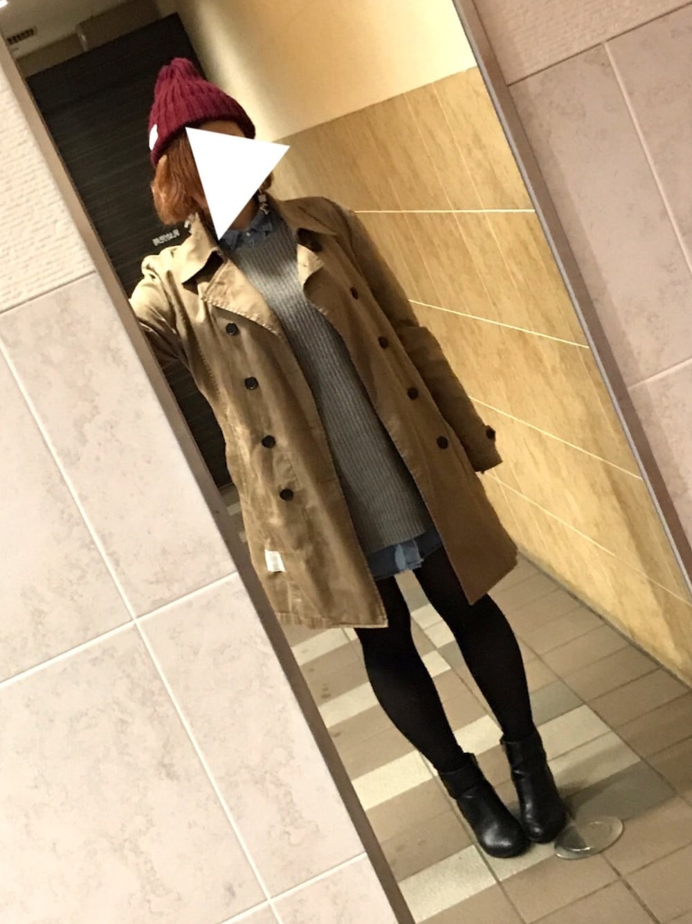 「EFFECTENのアイテム（トレンチコート、ベージュ系）」を使った、ᙏ̤̫͚さん（レディース・161cm）の秋コーディネートの1枚目の写真