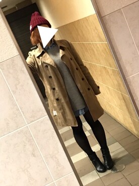 「EFFECTEN（エフェクテン）のアイテム（トレンチコート）」を使った、ᙏ̤̫͚さん（レディース・161cm）の秋コーディネート