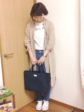 「アイテム（シャツワンピース）」を使った、めぐもぐ。さん（レディース・165cm・20代）の春コーディネート