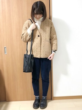 「Dr. Martens（ドクターマーチン）のDr.Martens (ドクターマーチン)/1461 3EYE GIBSON SHOES（その他シューズ）」を使った、めぐもぐ。さん（レディース・165cm）の冬コーディネート