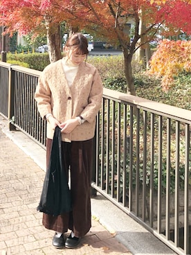 「chambre de charme（シャンブルドゥシャーム）のアイテム（ジャケット/アウター）」を使った、めぐもぐ。さん（レディース・165cm）の秋コーディネート