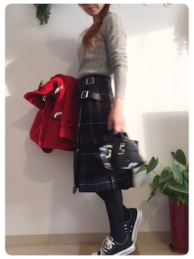 「CONVERSE（コンバース）のconverse（コンバース） ALL STAR OX（オールスターOX）（スニーカー）」を使った、tomoさん（レディース・153cm）の冬コーディネート