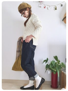 「Vert Dense（ヴェールダンス）のアイテム」を使った、tomoさん（レディース・153cm）の秋コーディネート