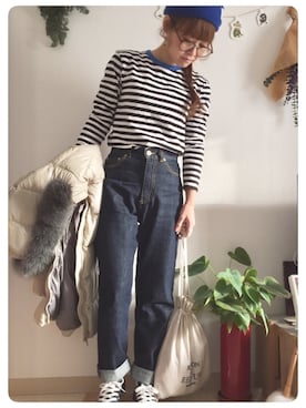 「CONVERSE（コンバース）のconverse（コンバース） ALL STAR OX（オールスターOX）（スニーカー）」を使った、tomoさん（レディース・153cm）の冬コーディネート