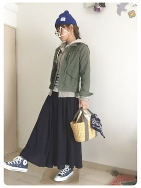 「HELIOPOLE（エリオポール）のアイテム（ジャケット/アウター）」を使った、tomoさん（レディース・153cm）の冬コーディネート
