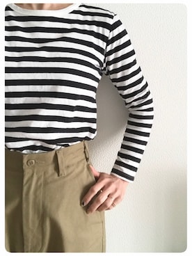 「THE SHINZONE（ザ　シンゾーン）のハイウエストチノパンツ（チノパンツ）」を使った、tomoさん（レディース・153cm）の秋コーディネート