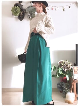 「ADAM ET ROPE'（アダムエロペ）のアイテム（キャスケット）」を使った、tomoさん（レディース・153cm）の秋コーディネート