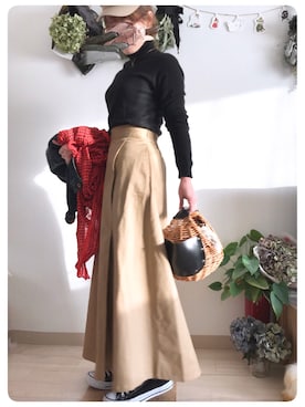 「CONVERSE（コンバース）のconverse（コンバース） ALL STAR OX（オールスターOX）（スニーカー）」を使った、tomoさん（レディース・153cm）の冬コーディネート