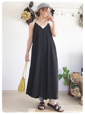 「ADAM ET ROPE'（アダムエロペ）のアイテム（サロペット/オーバーオール）」を使った、tomoさん（レディース・153cm）の秋コーディネート