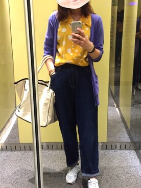 「WHITE（ホワイト）のアイテム（パンツ）」を使った、pennyさん（レディース・168cm）の春コーディネート