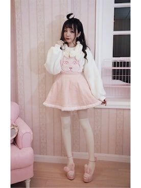 「Bobon21（ボボンニジュウイチ）のアイテム（スウェット）」を使った、Bobon21さん（レディース・155cm）の冬コーディネート