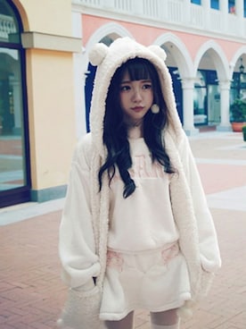 「Bobon21（ボボンニジュウイチ）のアイテム（帽子）」を使った、Bobon21さん（レディース・155cm）の冬コーディネート