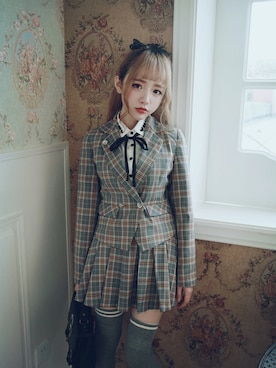 「ニーハイソックス」｜Bobon21さん（レディース・155cm）の冬コーディネート
