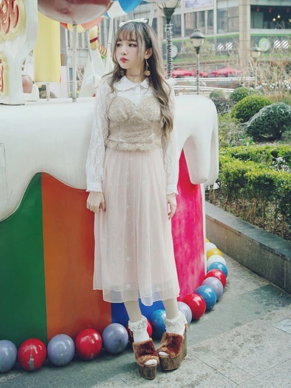 Bonpoint ♡ 星柄チュールスカート 12A Bobon21（ボボンニジュウイチ）の「星柄チュールスカート（スカート