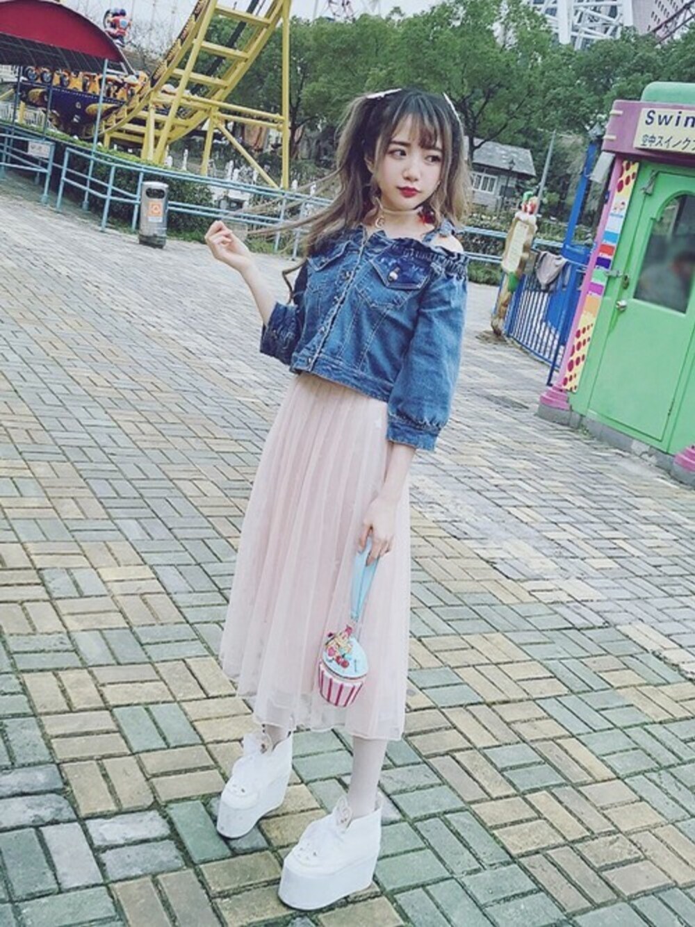 Bobon21（ボボンニジュウイチ）の「星柄チュールスカート（スカート