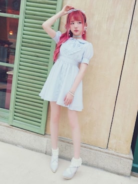 「Bobon21（ボボンニジュウイチ）のアイテム」を使った、Bobon21さん（レディース・155cm）の夏コーディネート