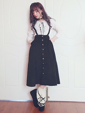 「ドット柄」｜Bobon21さん（レディース・155cm）の秋コーディネート