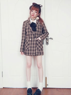 「Bobon21（ボボンニジュウイチ）のアイテム（ジャケット/アウター）」を使った、Bobon21さん（レディース・155cm）の秋コーディネート
