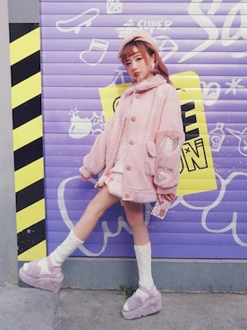 「コート」｜「アイテム（スタジャン）」を使った、Bobon21さん（レディース・155cm）の秋コーディネート
