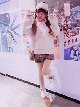 「Bobon21（ボボンニジュウイチ）のアイテム（パンツ）」を使った、Bobon21さん（レディース・155cm）の冬コーディネート