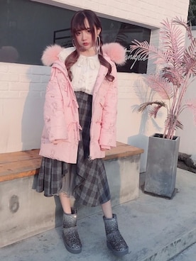 「ボボンニジュウイチ」｜「アイテム（ジャケット/アウター）」を使った、Bobon21さん（レディース・155cm）の冬コーディネート