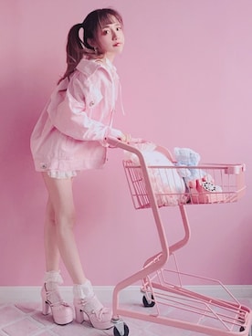 「ボボンニジュウイチ」｜「アイテム（ジャケット/アウター）」を使った、Bobon21さん（レディース・155cm）の春コーディネート